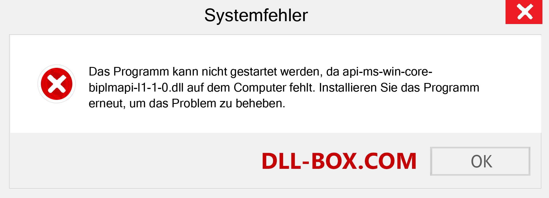 api-ms-win-core-biplmapi-l1-1-0.dll-Datei fehlt?. Download für Windows 7, 8, 10 - Fix api-ms-win-core-biplmapi-l1-1-0 dll Missing Error unter Windows, Fotos, Bildern