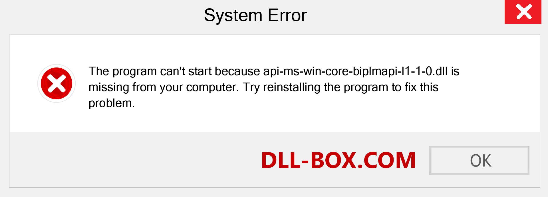  api-ms-win-core-biplmapi-l1-1-0.dll file is missing?. Download for Windows 7, 8, 10 - Fix  api-ms-win-core-biplmapi-l1-1-0 dll Missing Error on Windows, photos, images